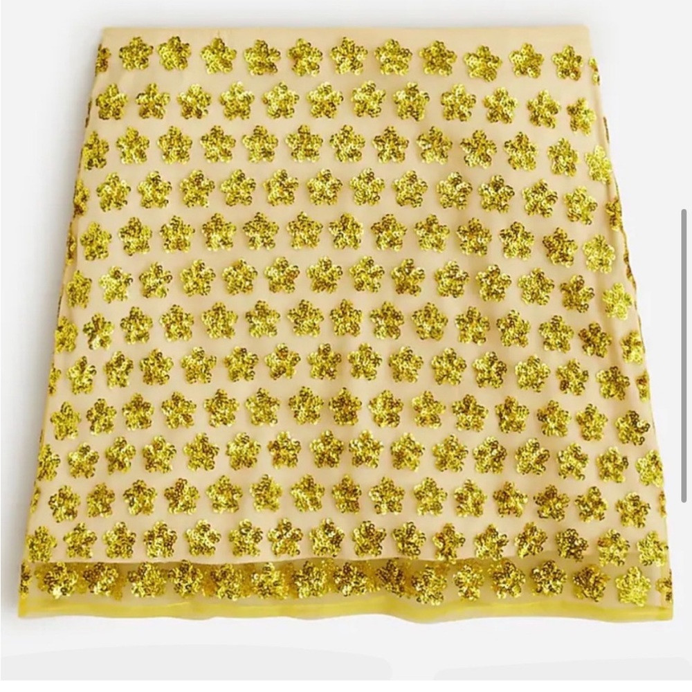 J.Crew Collection limited-edition floral sequin mini skirt - Golden Yellow - NWT